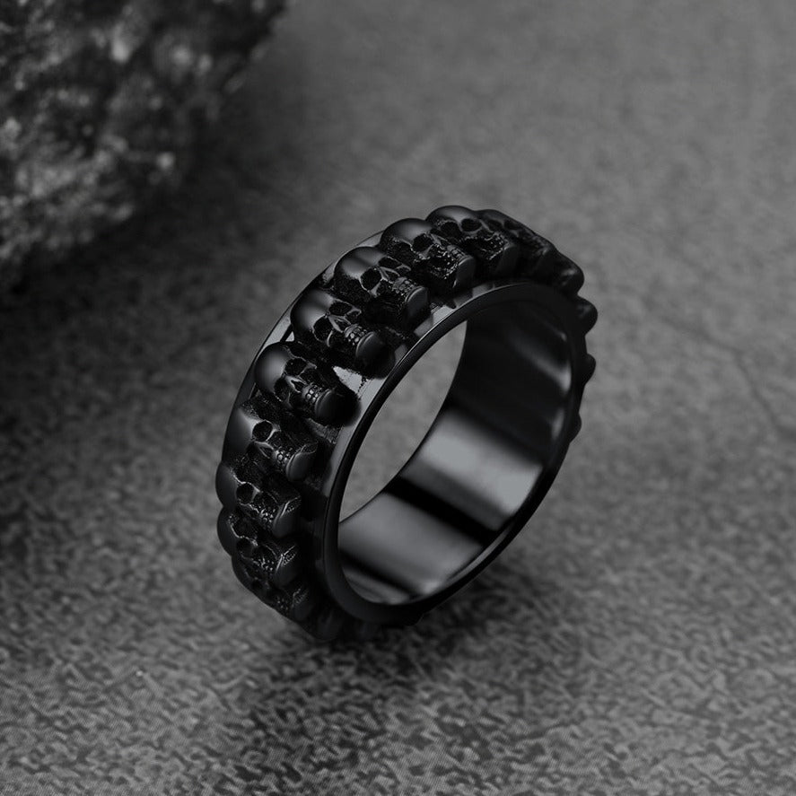 Gothic Skull Ring Anxiety Fidget Ring For Men