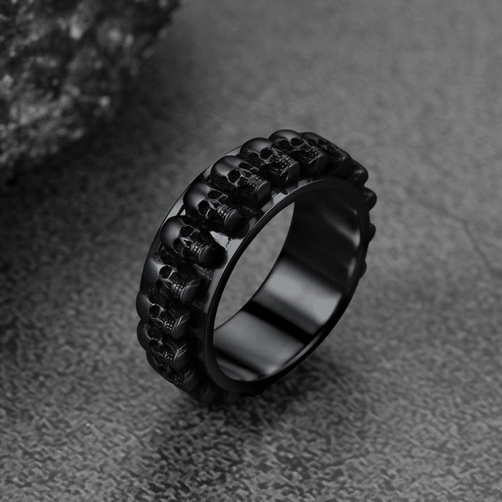 Gothic Skull Ring Anxiety Fidget Ring For Men