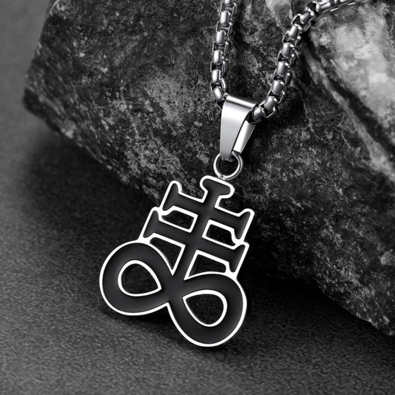 Satanic Leviathan Cross Necklace For Men