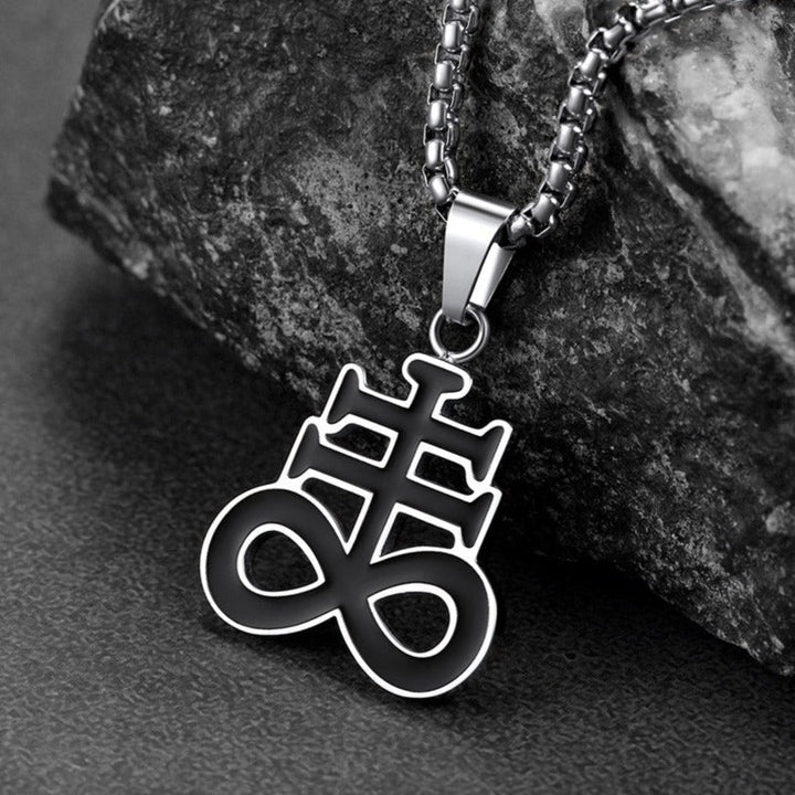 Satanic Leviathan Cross Necklace For Men