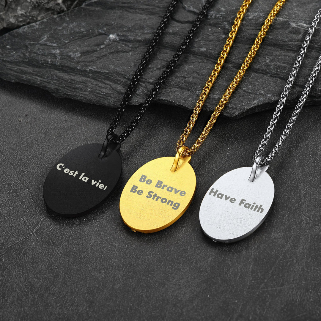 Personalized Photo Pendant Necklace with Skull for Men and Women