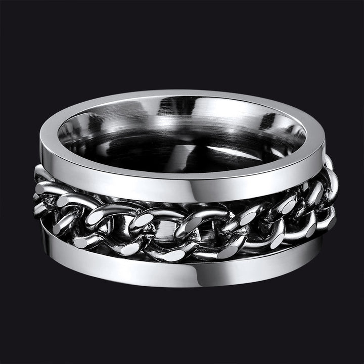 Cuban Chain Fidget Ring for Anxiety