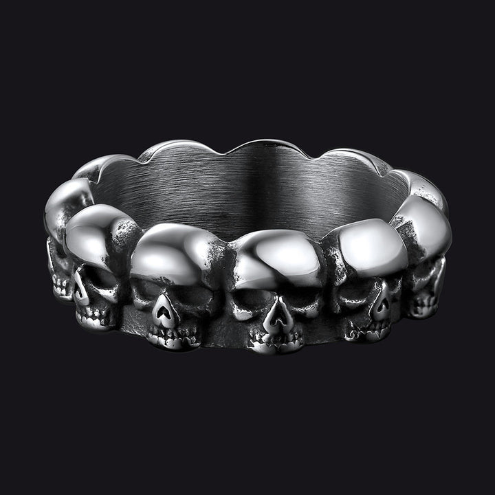Gothic Punk Skull Ring For Men Stainless Steel