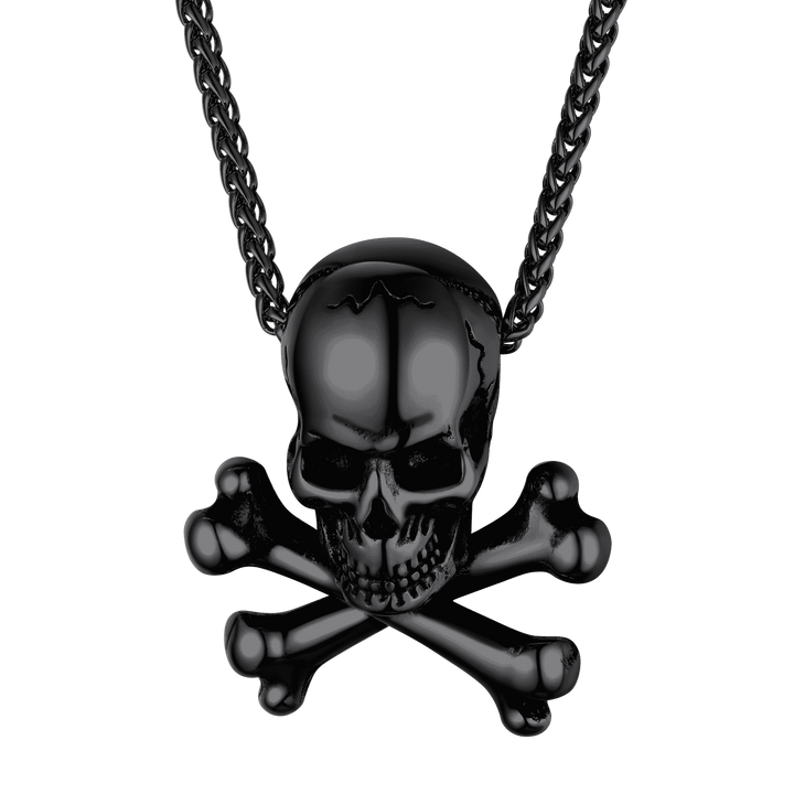 Gothic Pirate Skull Crossbones Necklace For Men