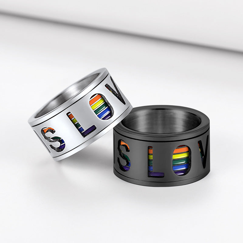 Rainbow Love Pride Fidget Anxiety Ring for LGBT