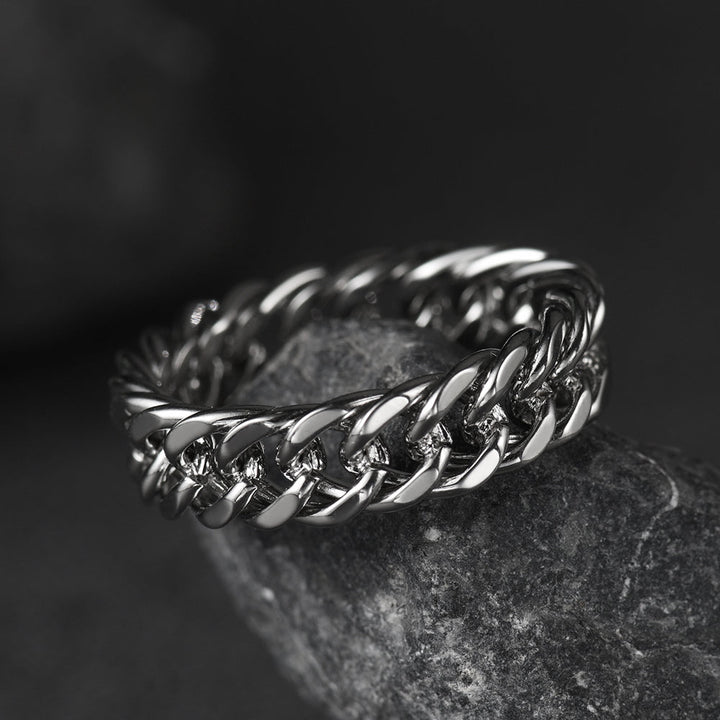 Fashion Cuban Chain Stainless Steel Ring for Men