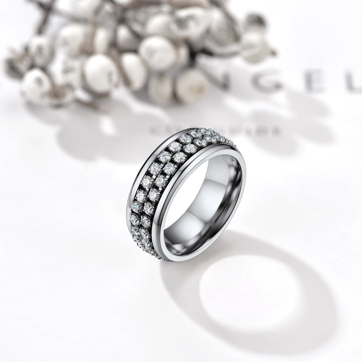 CZ Diamond Fidget Anxiety Band Ring for Men