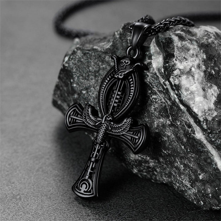 Flash Sale Egyptian Ankh Cross Necklace with Eagle For Men