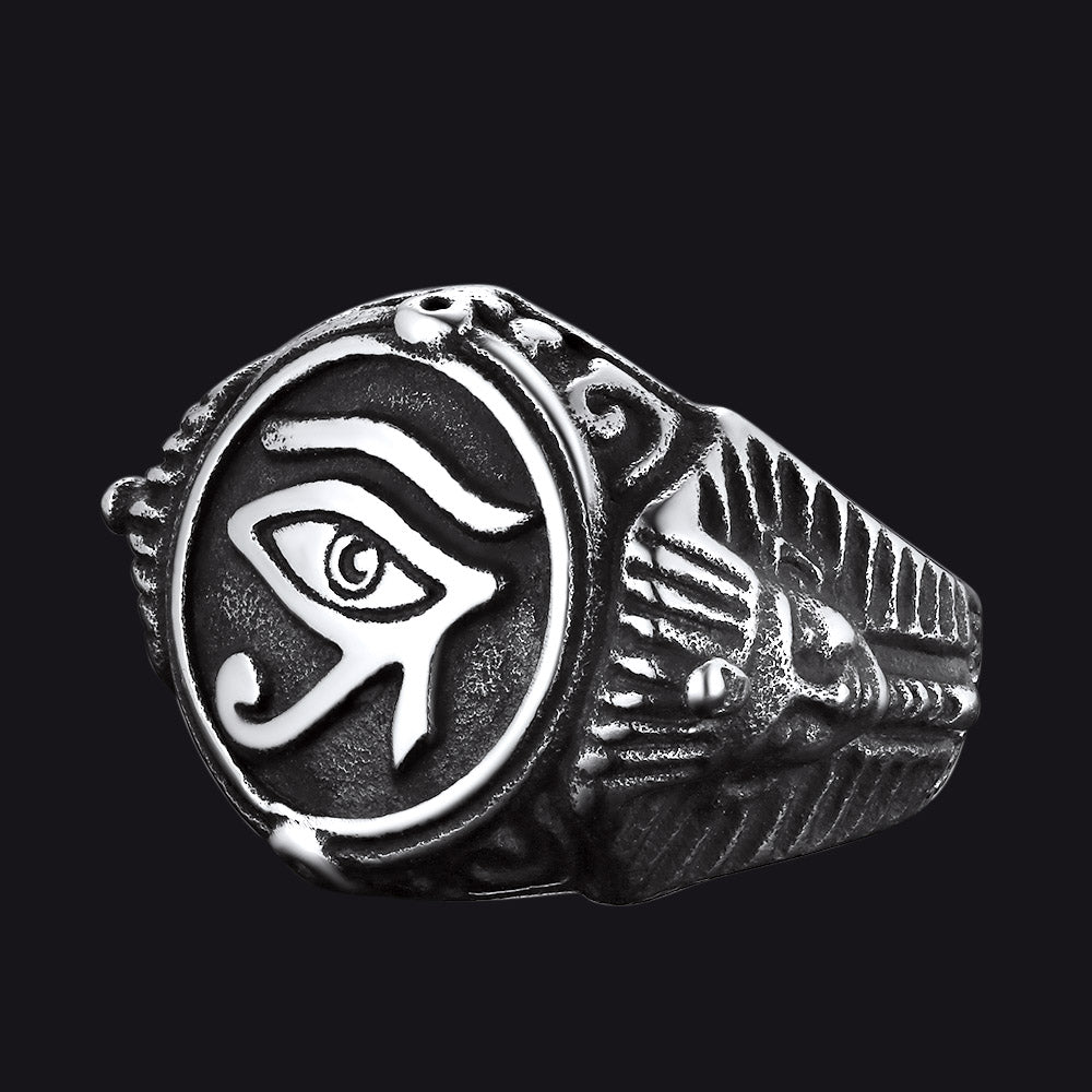 Ancient Egyptian Eye of Ra Signet Ring Jewelry For Men