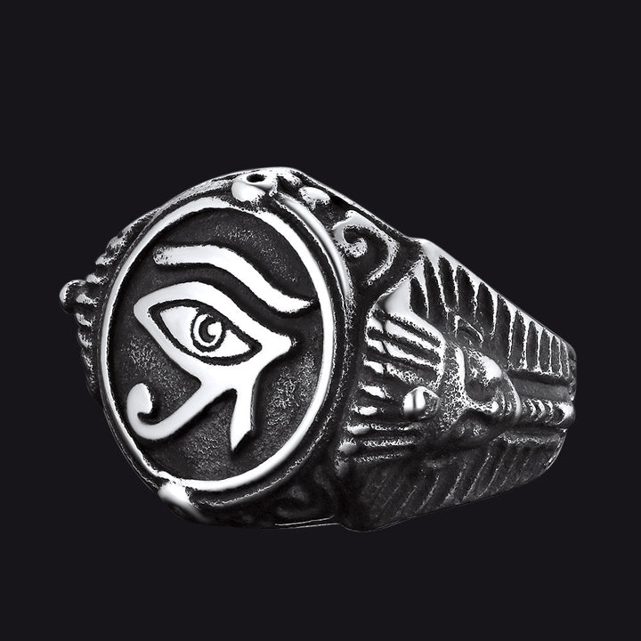 Ancient Egyptian Eye of Ra Signet Ring Jewelry For Men
