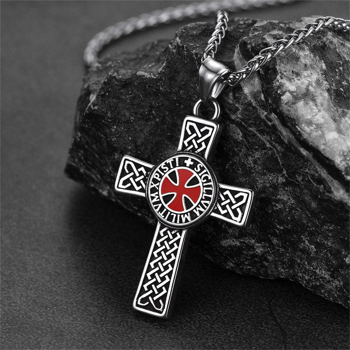 Knights Templar Celtic Cross Pendant Necklace For Men Women