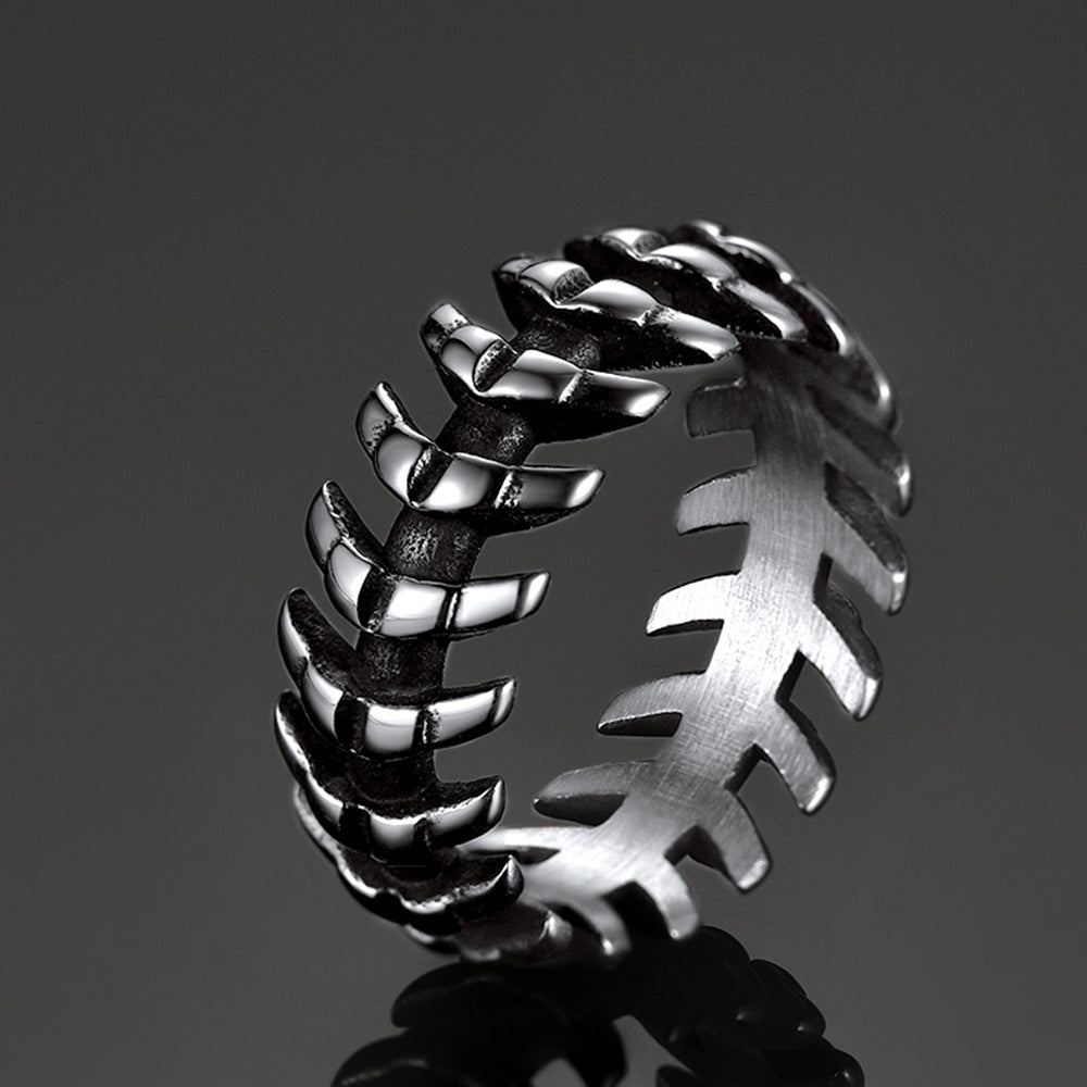 Punk Looped Bone Ring Vertebrae Band Ring For Men