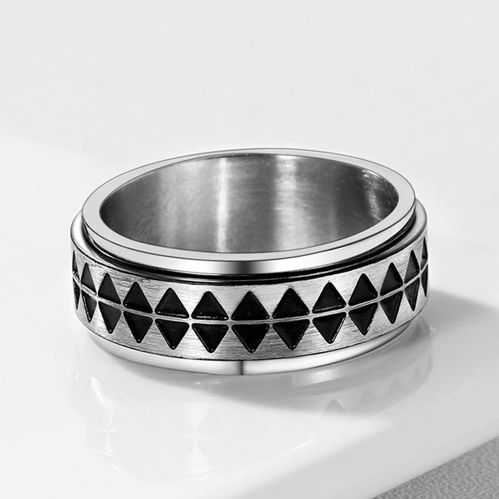 Unique Triangle Anxiety Ring Stainless Steel