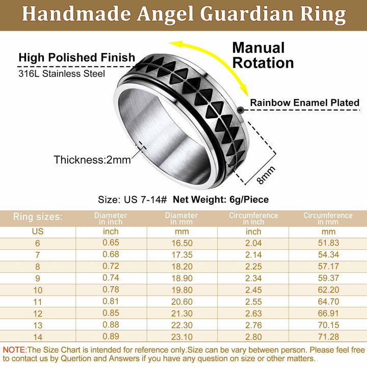 Unique Triangle Anxiety Ring Stainless Steel