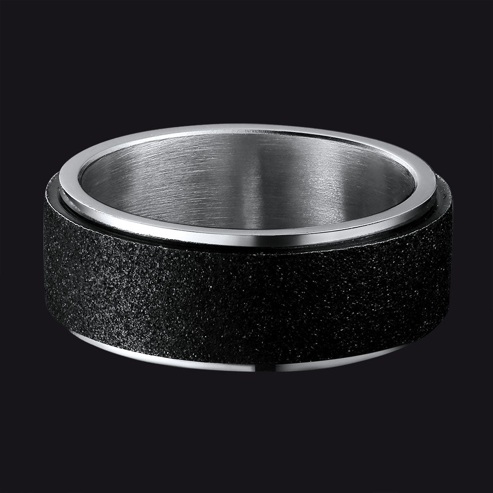 Glitter Finish Fidget Anxiety Ring Stainless Steel