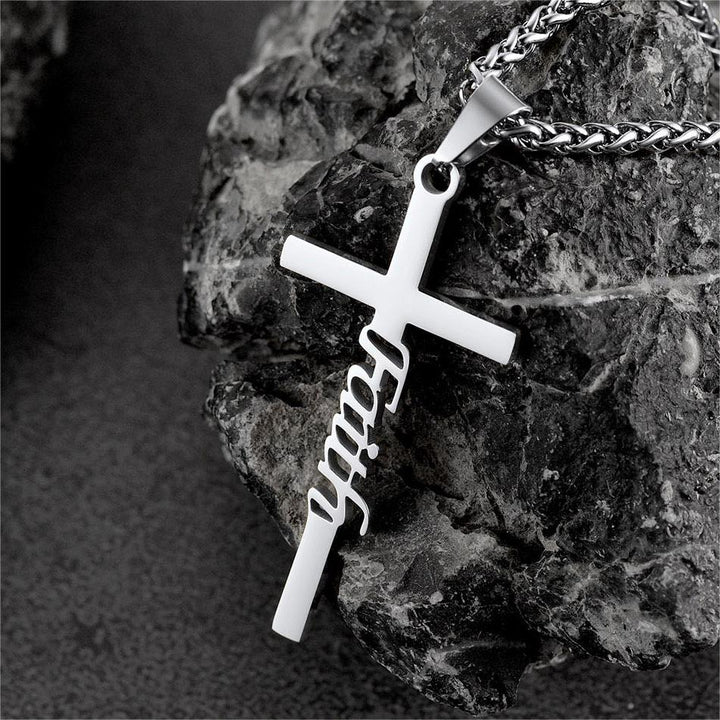 Christian Faith Cross Necklace Pendant for Men Women