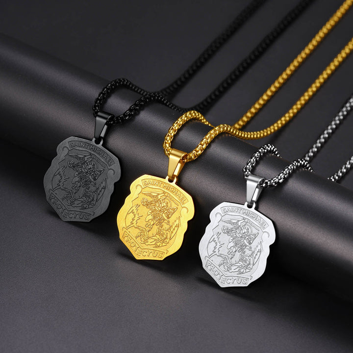 The Archangel St. Michael Necklace Medal Shield Pendant