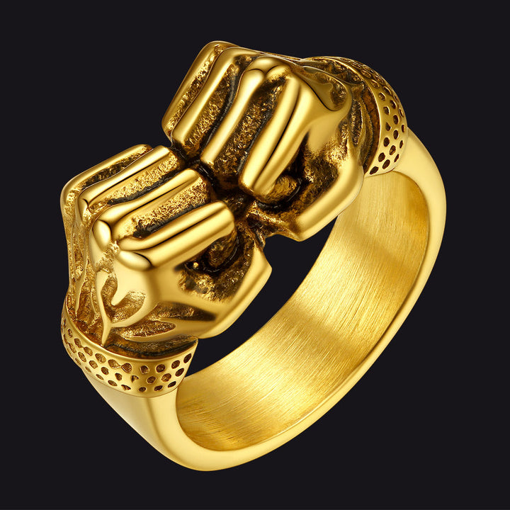 Punk Rock Stainless Steel Boxing Fist Ring for Men