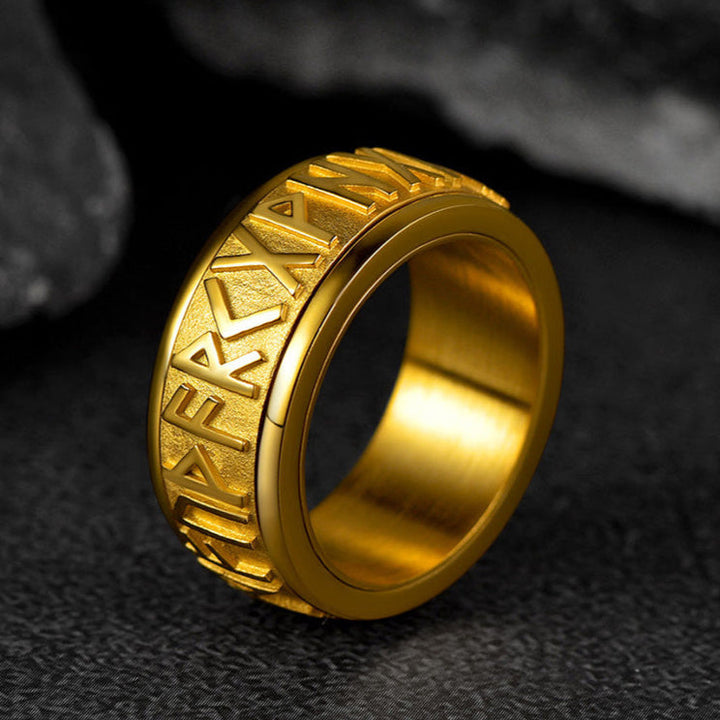 Norse Viking Rune Fidget Anxiety Band Ring For Men
