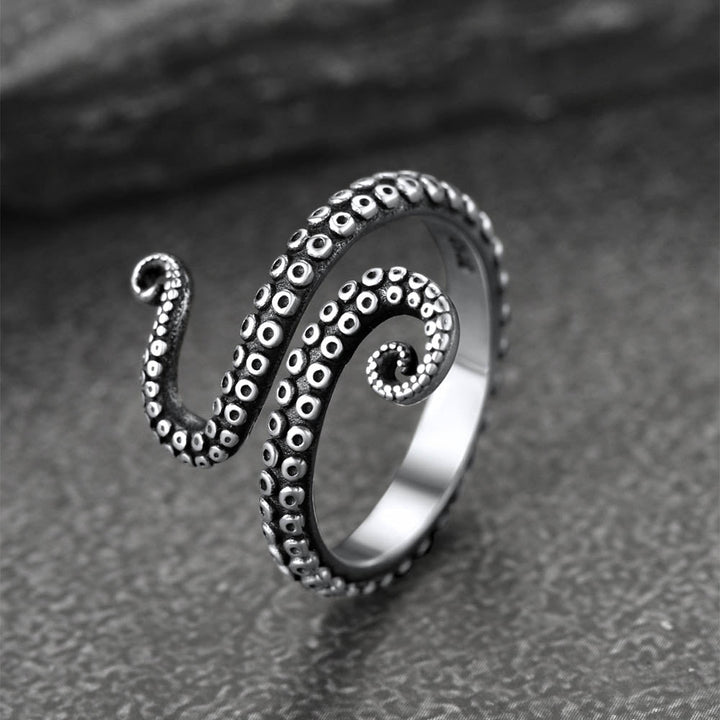 925 Sterling Silver Gothic Animal Octopus Ring for Women Men