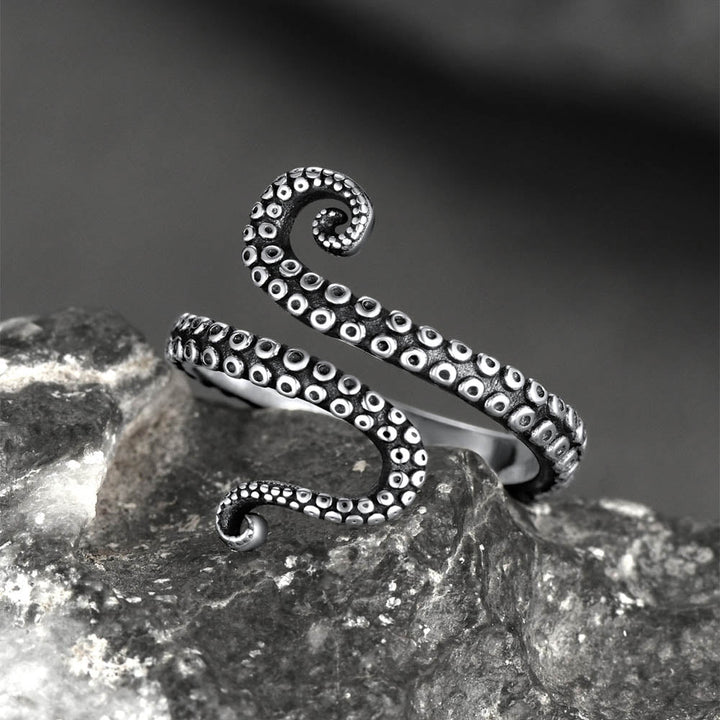 925 Sterling Silver Gothic Animal Octopus Ring for Women Men