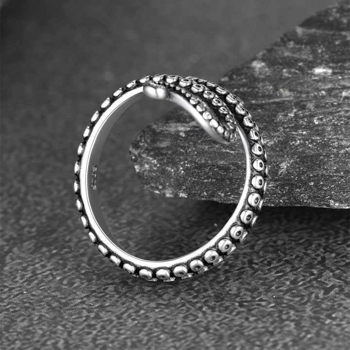 925 Sterling Silver Gothic Animal Octopus Ring for Women Men