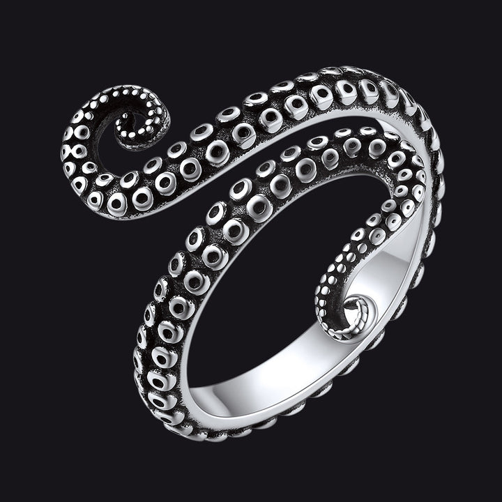 925 Sterling Silver Gothic Animal Octopus Ring for Women Men