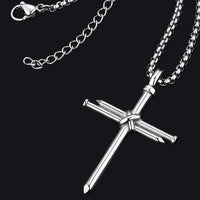 Christian Nail Cross Pendant Necklace For Men