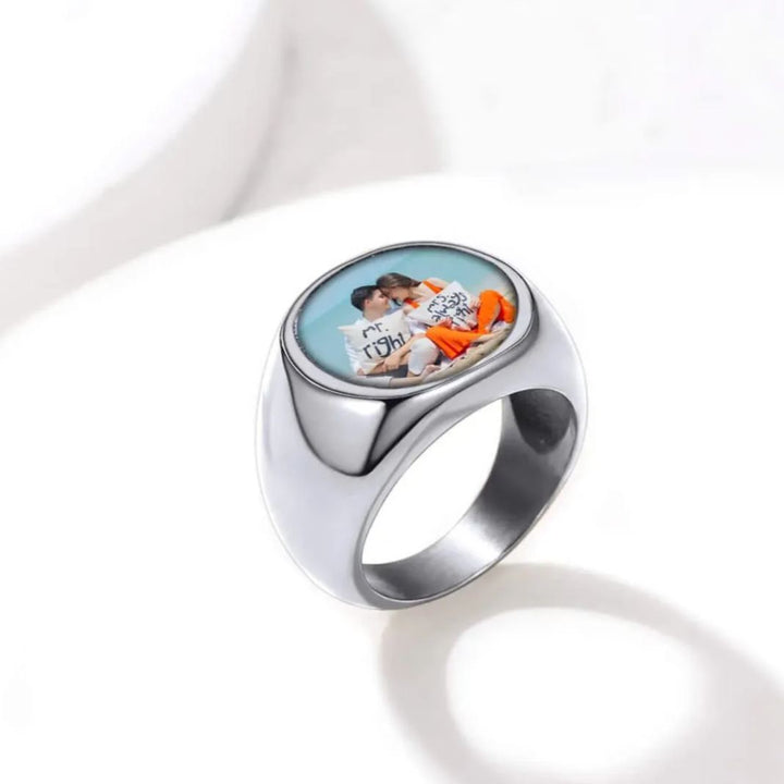 Personalized Photo Ring Memorial Gift For Men Women