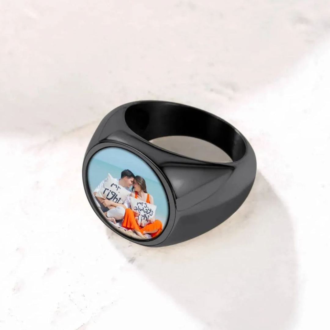 Personalized Photo Ring Memorial Gift For Men Women