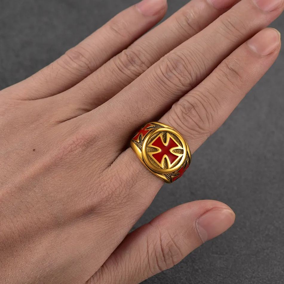 Christian Knights Templar Cross Ring For Men