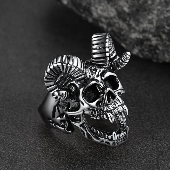 Satanic Baphomet Goat Skull Ring For Men