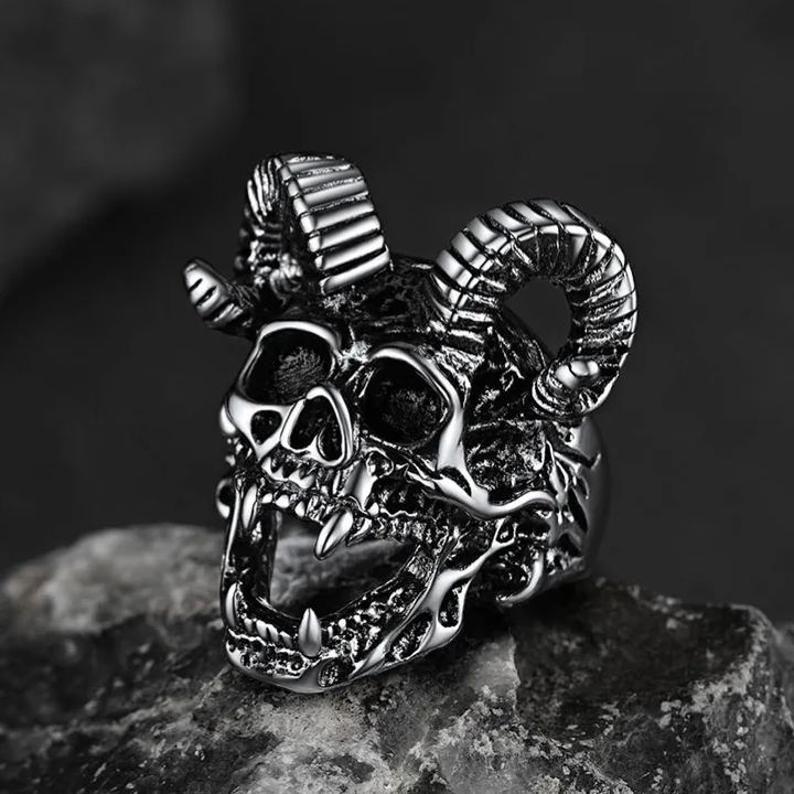 Satanic Baphomet Goat Skull Ring For Men