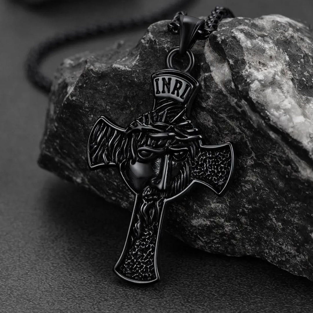 Flash Sale Christian Christ Jesus Face Crucifix Cross Pendant Necklace