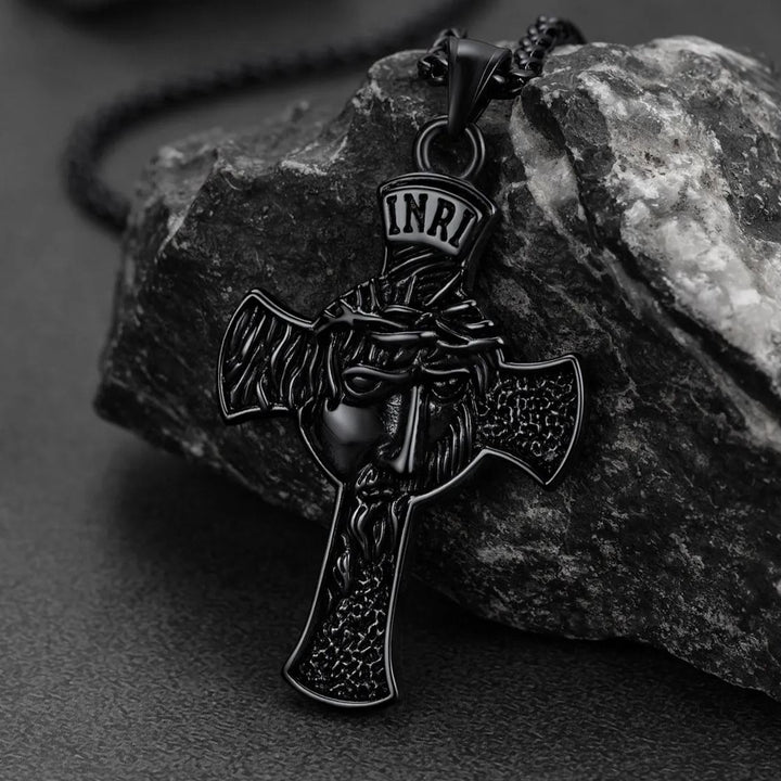 Flash Sale Christian Christ Jesus Face Crucifix Cross Pendant Necklace
