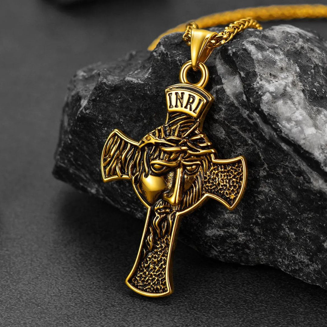 Flash Sale Christian Christ Jesus Face Crucifix Cross Pendant Necklace