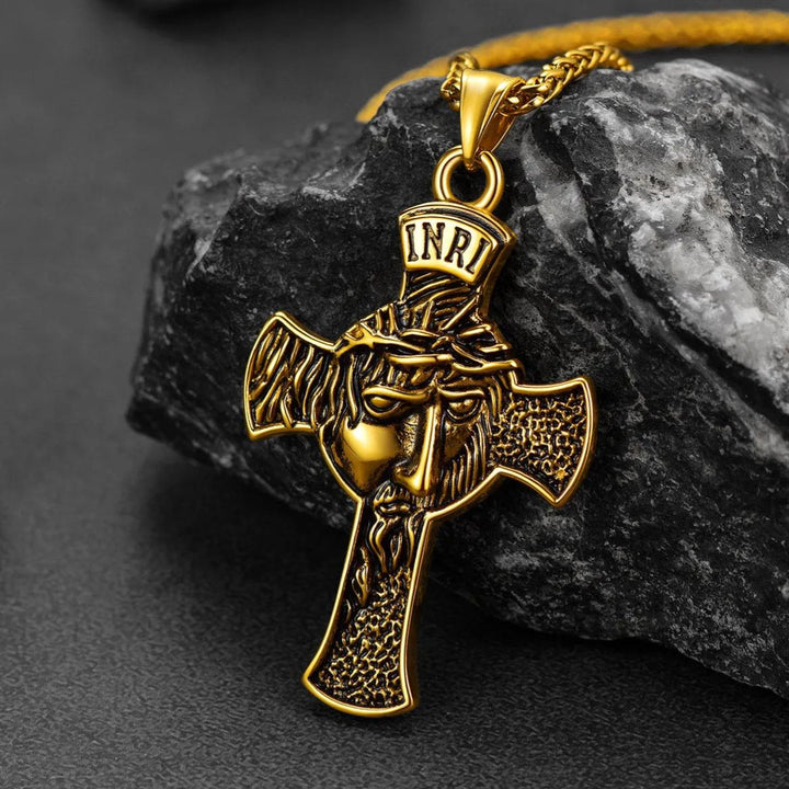 Flash Sale Christian Christ Jesus Face Crucifix Cross Pendant Necklace