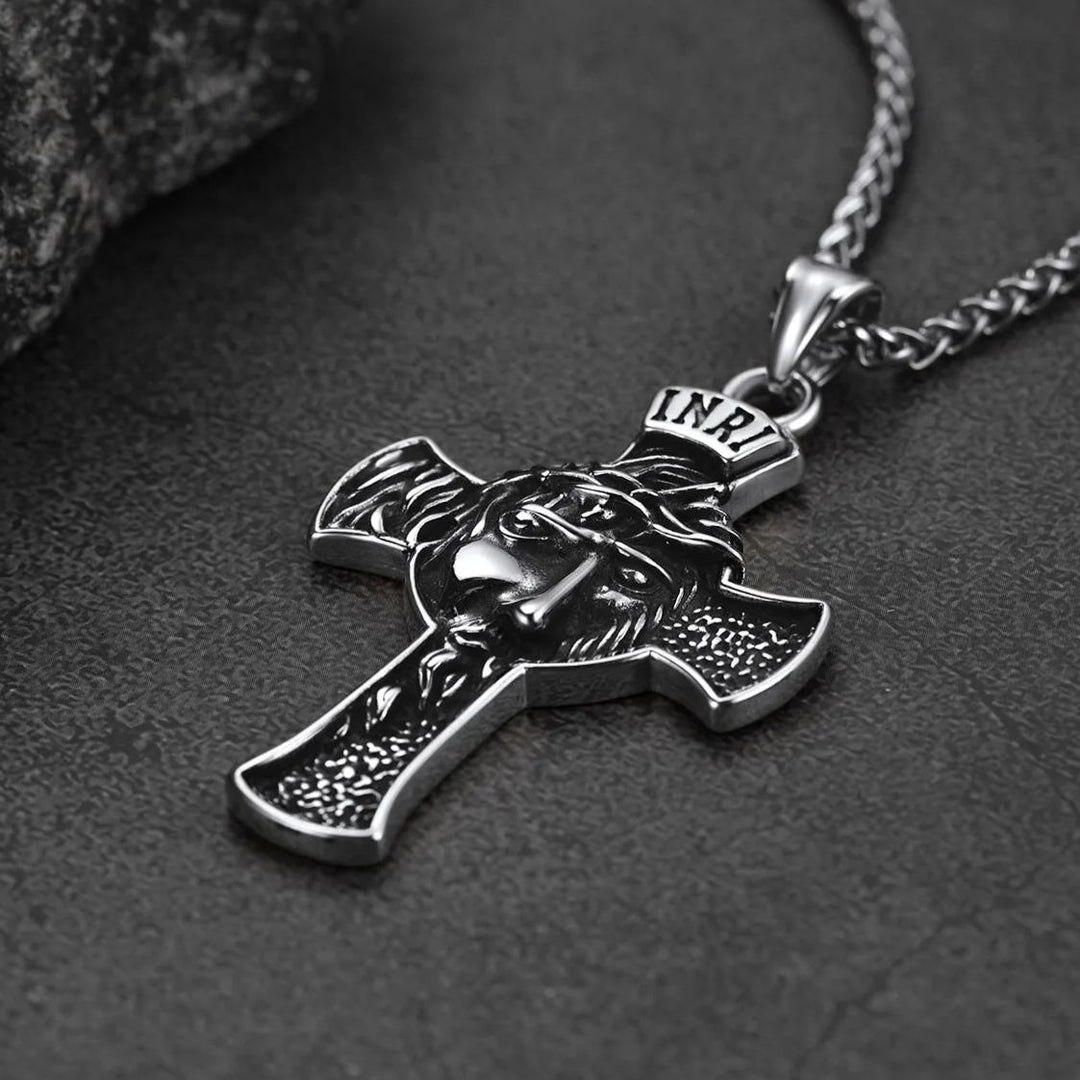 Flash Sale Christian Christ Jesus Face Crucifix Cross Pendant Necklace