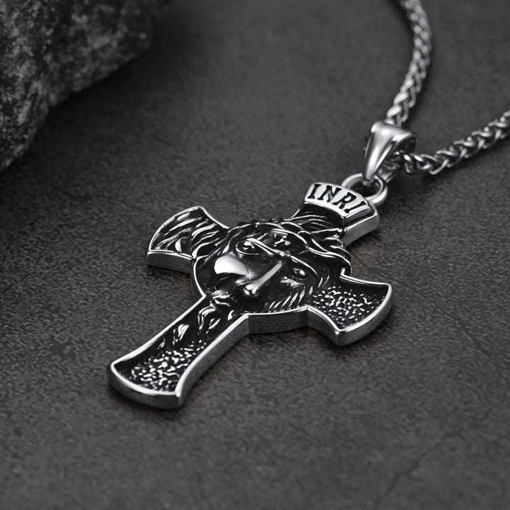Flash Sale Christian Christ Jesus Face Crucifix Cross Pendant Necklace