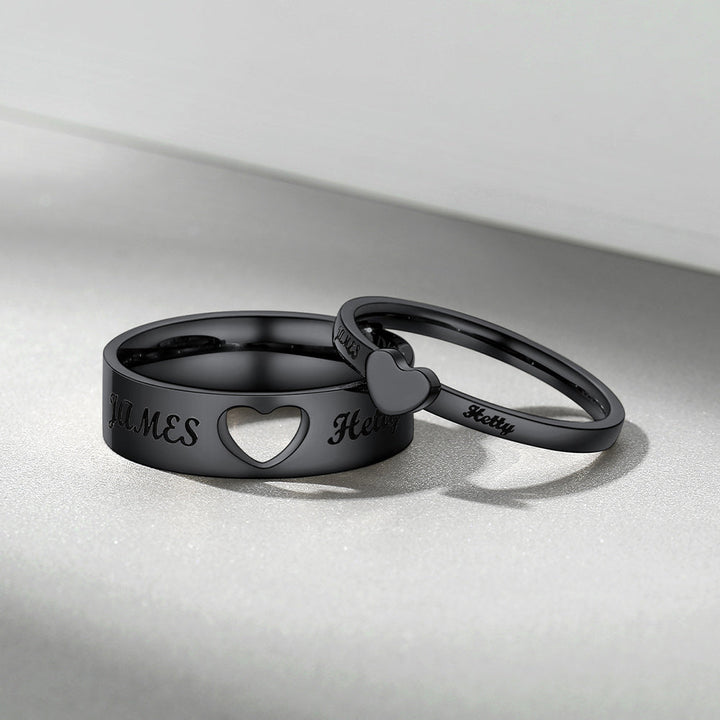 Personalized His and Hers Matching Promise Rings for Couple