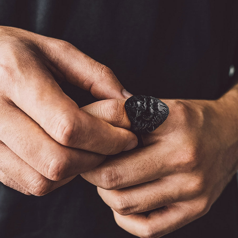 Biker Gorilla King Stainless Steel Ring for Men