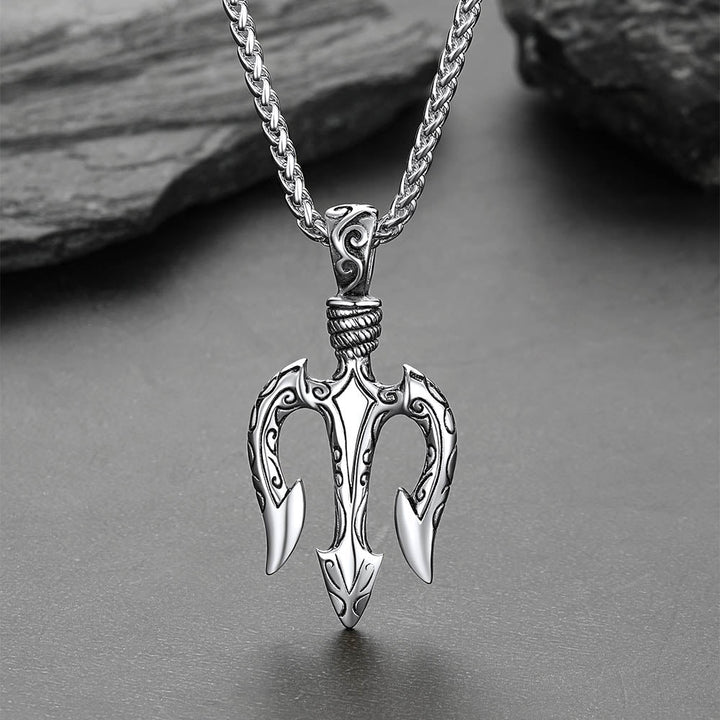 Poseidon Trident Necklace Ancient Greek Mythology Pendant