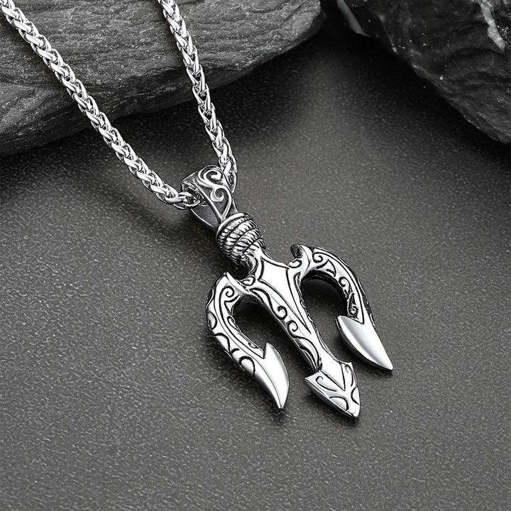 Poseidon Trident Necklace Ancient Greek Mythology Pendant