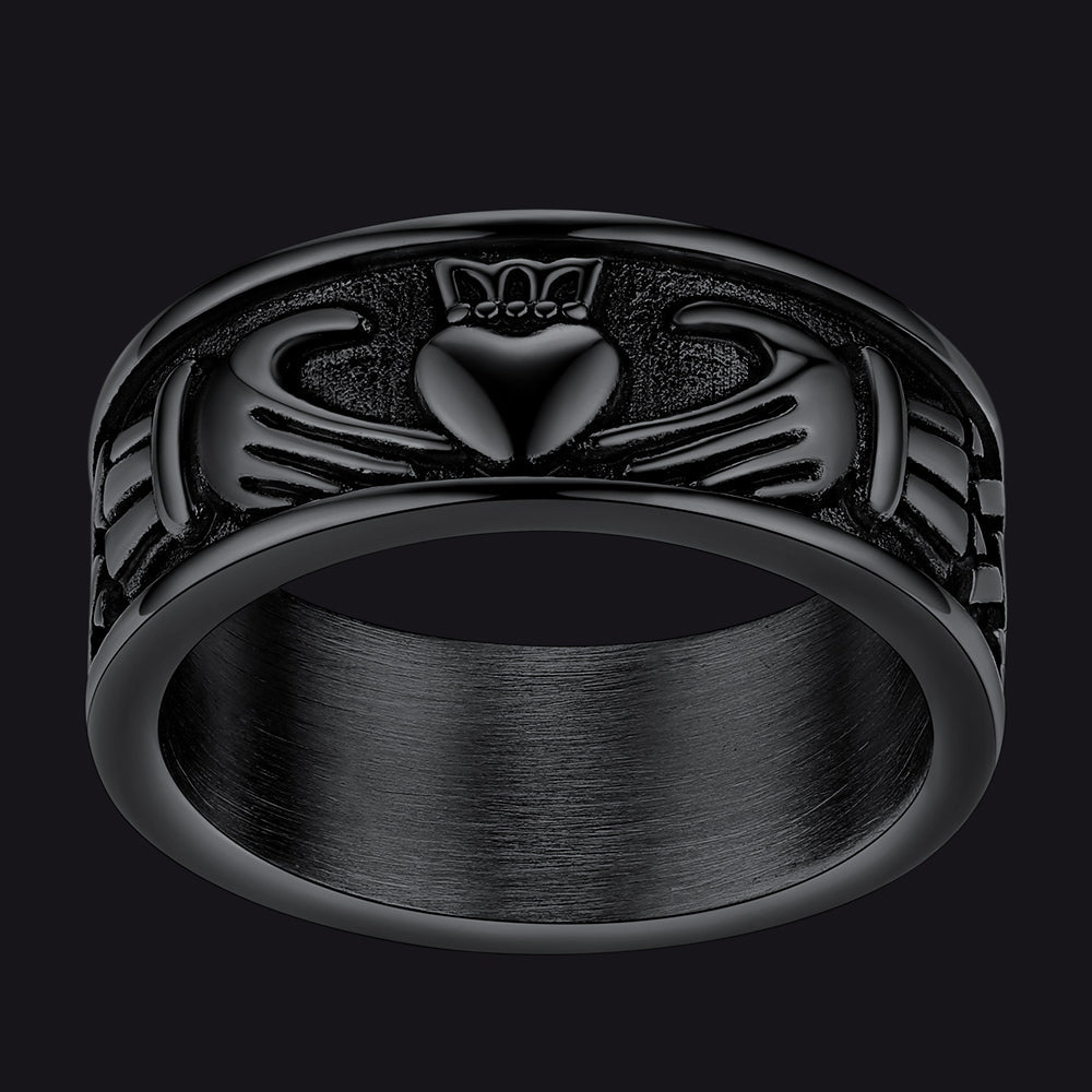 Celtic Claddagh Love Wedding Band Ring for Men and Women