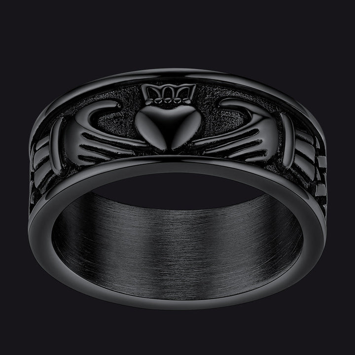Celtic Claddagh Love Wedding Band Ring for Men and Women