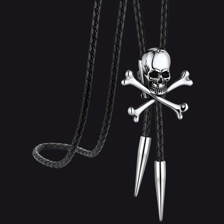 Cowboy Crossbone Skull Bolo Tie for Men Women
